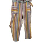 Ellejay Holly Pastel Rainbow Striped Linen Blend Cropped Jumpsuit Size Medium Photo 10
