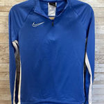 Nike Womens S Soccer Jacket Performance Blue White Full Zip Finger Holder Sport Photo 0
