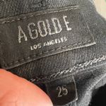 AGOLDE  Sophie Coated Skinny Jeans Black Waxed Denim Size 25 High Rise Photo 4