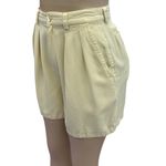 Tommy Bahama Silk Pale Yellow Casino Deck Pleated 4 Pocket Shorts Womens 6 Photo 2