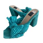 White House | Black Market WHBM McKenna Aqua Crinkle Bow Heels Size 6.5 Photo 4