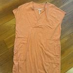 Stitch Drop Cross Over V Neck Dress Orange Size M Photo 2