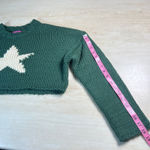 Edikted Green Star Crop Knit Sweater Women's XS S Chunky Cozy Photo 7