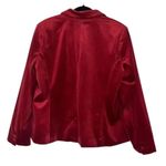 LC Lauren Conrad Double Breasted Notch Collar Red Velvet Holiday Blazer - Size L Photo 6