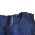 Theory Sleeveless Navy Wool Blend Fit N Flare Dress Skater Mini Size 0 Women's Photo 4