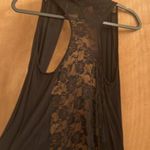 Iris  sleeveless black shrug with lace back panel woman’s medium Photo 5
