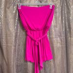 Susana Monaco  Vivid Neon Pink Strapless Blouson Shorts Romper Small NWT Photo 1