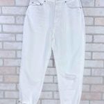 Loft  NWT High Waist White Distressed Slim Pocket Boyfriend Jeans Size 26/2 Photo 4