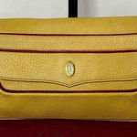 Cartier Front Flap Clutch In Wine & Golden Tan Tumbled Leather w/ DUST BAG Photo 0