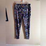 LuLaRoe  OS Leggings Floral Purple Teal  one size elastic waist Photo 10