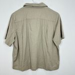 Fundamental Coast Linen Blend Short Sleeve Button Up Shirt Camp Top Beige Size S Tan Photo 7