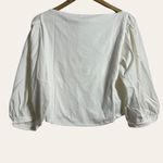 Amur  Oni White Organic Cotton Cropped Twist Front Puff Sleeve Blouse XL NWT Photo 3