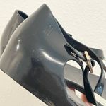 Melissa  Sandals Women Sz 6 Black Honey Chrome Jelly Metallic T-Strap Gold Photo 2