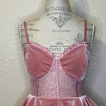 New York & Co. Velvet Mauve Pink Peplum Midi Dress Ruffle Waist Small Photo 5