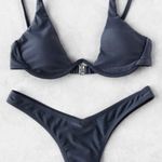 SheIn Dark Blueish Grey Bikini Top & Bottom Photo 0