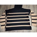 Cyrus  Dark Beige Black Stripe Hooded Sweater Pullover Size Large Photo 3
