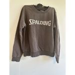 ZARA  Spalding Sweatshirt Women's M Gray Knitted Cotton Long‎ Sleeve Pullover Photo 1
