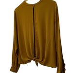 Olivaceous Tie Back Blouse Top Photo 4