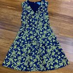 Draper James Navy Blue Floral Print Sleeveless Fit & Flare Dress Short Size 4 Photo 0