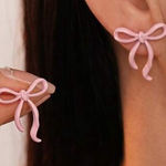 Pink Bow Earrings Photo 0