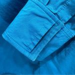 Chico's Chico’s Bold Turquoise Blue Tailored Button Front Long Sleeve Top Size 1/M Photo 9