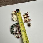 Santa Claus, Holly Wreath, Stocking Christmas Brooch Pin Lot Of 5 Gold Tone Photo 3