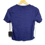 Michael Lauren New Tee Purplish Blue Ribbed Short Sleeve Cropped Womens Small Photo 1