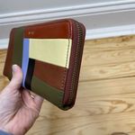 Fossil New Patchwork Zip Around Wallet Clutch Leather RFID Blocker Slots Purse Photo 5