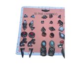 18 Pair Pierced Earring Set Western Pearl Geometric Shape Animals Photo 4