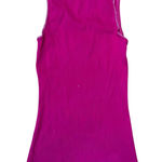 EXPRESS Y2K Sexy Basic V-Neck Ribbed Tank Small Pink Silver Embellishment Trim Photo 0