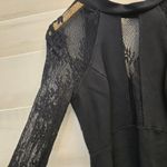 Free People {M} Black It's Now Or Never Fishnet Floral Lace Stretch Mini Dress Photo 6