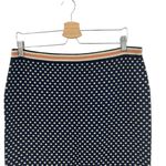 Anthropologie Sparrow Merino Wool Sweater Knit Skirt Navy Blue Dot Size Large Photo 2