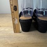 Lucky Brand  Keela Black Leather Wedge Sandals 8W 38‎ Espadrille Cutout Heels Photo 9