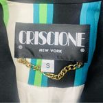 Criscione New York designer long sleeve blazer jacket funky striped blazer sm Green Photo 2