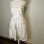 J.Crew  white swiss dot strapless cotton mini dress size 6 Photo 2