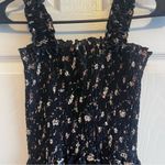 Floral Black Maxi Dress Rouched and Ruffles XS Whimsical Fairy Dress Photo 2