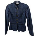 Women's Denim Blue Cotton Gold Button Front Sz. 6 Jacket 11g Photo 0