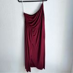Halston Heritage Halston Camille One Shoulder Dress in Bordeaux Red Matte Jersey Sz 14 NWT Photo 2