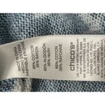 Chico's Chico’s Size 2 Tunic 3/4 Sleeve Floral Pullover Top Blue V Neck Rayon Sweater Photo 7