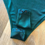 ZARA  dark green shimmer cowl neck tank bodysuit size medium Photo 1
