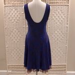 Free People  Beaded Sleeveless Tulle Floral Midnight Glimmer Skater Dress Medium Photo 5