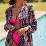 Anthropologie By Tunisian Tunic Paisley Vibrant Boho Smocked Collar. Photo 2