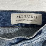 ALLSAINTS Serene Destroy Kick Flare Jeans Size 25 Distressed Raw Hem Blue Denim Photo 5
