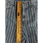 American Eagle  Mom Jeans Women 4 High Rise Striped Blue Denim Pants‎ Photo 3