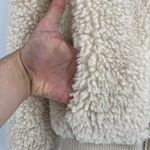 ZARA trf collection beige white pullover Sherpa fuzzy comfy zip up size xs Photo 3