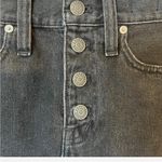 Madewell  rigid A-line black denim Mini Skirt with Raw Hem size 23 nwot Photo 2