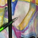 Vintage Sara Roberts Silk Bomber Jacket Multicolor Art To Wear Large Photo 8