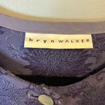 Bryn Walker Vintage Dress Purple Midi Button Front Jacquard Dress Tie Sz M GUC Photo 2