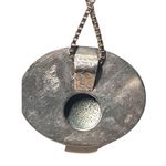 Vintage Unique Italian Silver Peaceful Bird Lovers Long Oval Designer Necklace Silver Photo 3