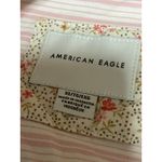 American Eagle Pink Stripe Collared Long Sleeve Cropped Button Down Shirt Sz XL White Photo 2